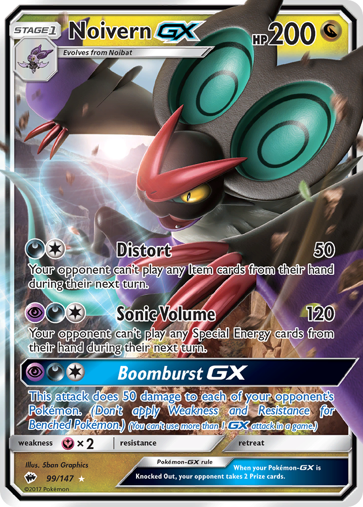 Noivern GX (99/147) [Sun & Moon: Burning Shadows] | Good Games Modbury