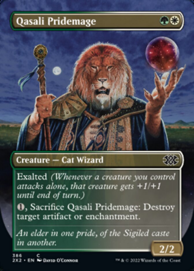 Qasali Pridemage (Borderless Alternate Art) [Double Masters 2022] | Good Games Modbury