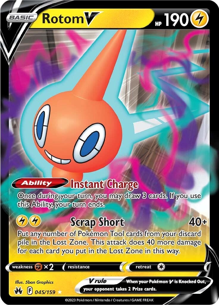 Rotom V (045/159) [Sword & Shield: Crown Zenith] | Good Games Modbury