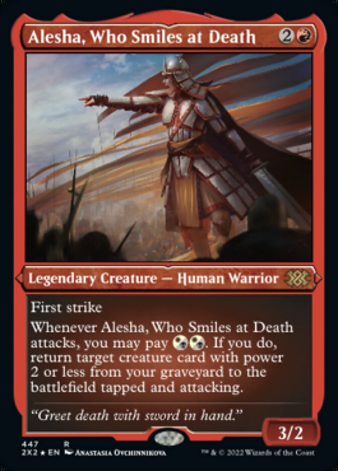 Alesha, Who Smiles at Death (Foil Etched) [Double Masters 2022] | Good Games Modbury