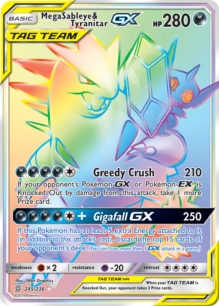 Mega Sableye & Tyranitar GX (245/236) [Sun & Moon: Unified Minds] | Good Games Modbury