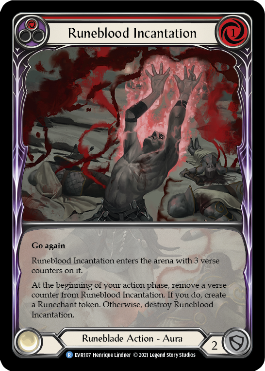 Runeblood Incantation (Red) [EVR107] (Everfest)  1st Edition Extended Art Rainbow Foil | Good Games Modbury