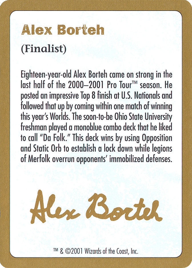 Alex Borteh Bio [World Championship Decks 2001] | Good Games Modbury