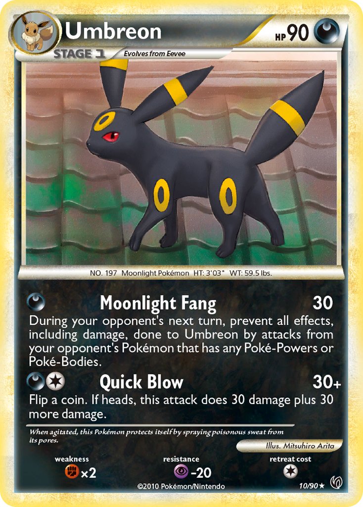 Umbreon (10/90) (Cracked Ice Holo) (Theme Deck Exclusive) [HeartGold & SoulSilver: Undaunted] | Good Games Modbury