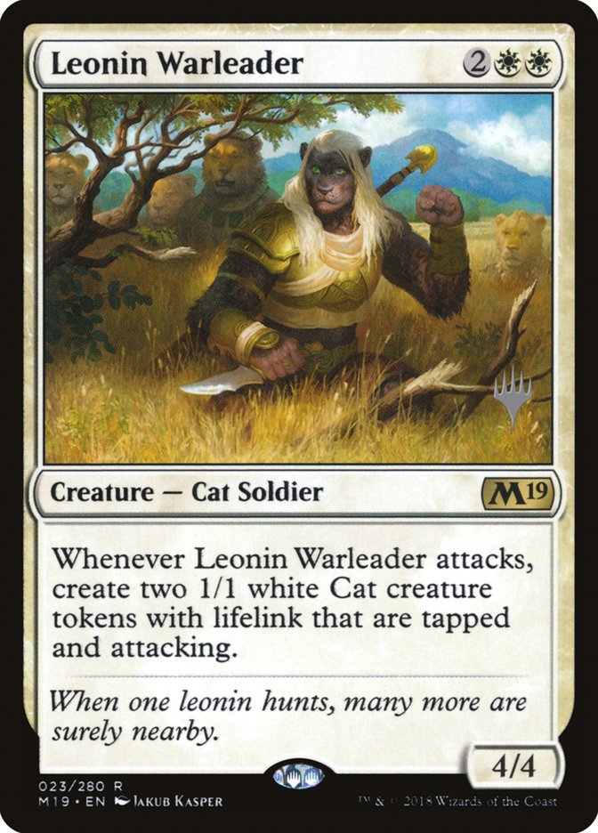 Leonin Warleader (Promo Pack) [Core Set 2019 Promos] | Good Games Modbury