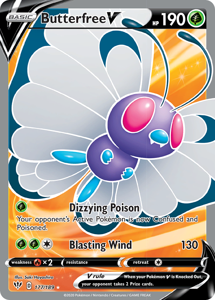 Butterfree V (177/189) [Sword & Shield: Darkness Ablaze] | Good Games Modbury