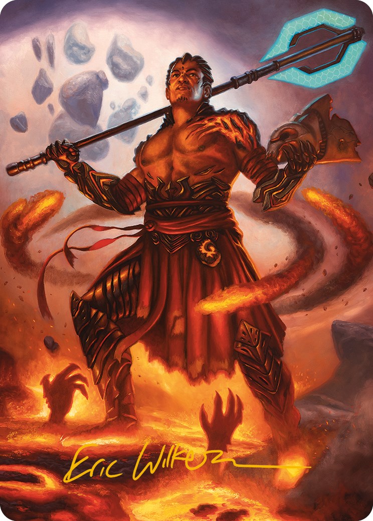 Koth, Fire of Resistance Art Card (Gold-Stamped Signature) [Phyrexia: All Will Be One Art Series] | Good Games Modbury