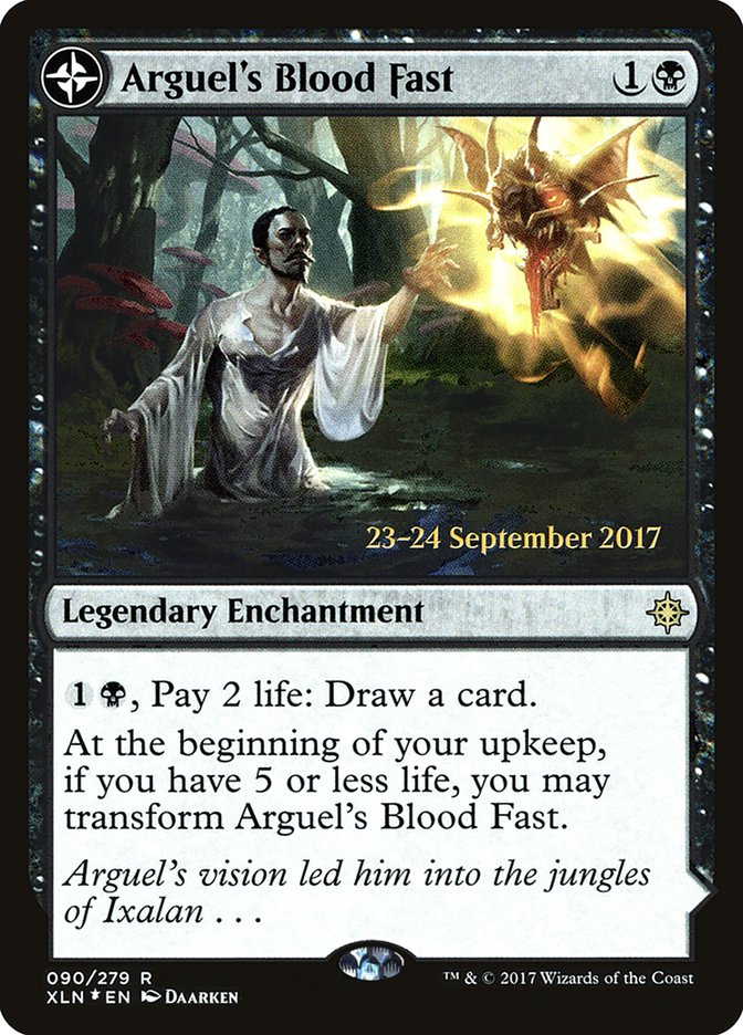 Arguel's Blood Fast // Temple of Aclazotz [Ixalan Prerelease Promos] | Good Games Modbury