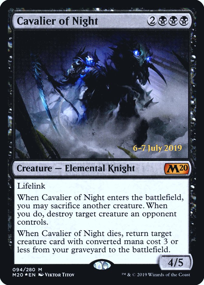 Cavalier of Night [Core Set 2020 Prerelease Promos] | Good Games Modbury