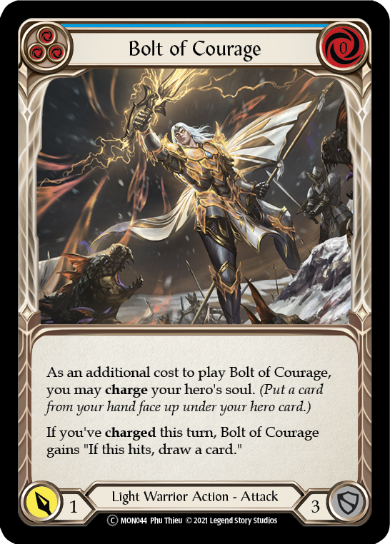 Bolt of Courage (Blue) [U-MON044-RF] (Monarch Unlimited)  Unlimited Rainbow Foil | Good Games Modbury