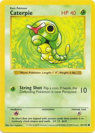 Caterpie (45/102) [Base Set Shadowless Unlimited] | Good Games Modbury