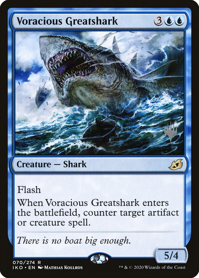 Voracious Greatshark (Promo Pack) [Ikoria: Lair of Behemoths Promos] | Good Games Modbury