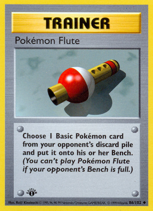 Pokemon Flute (86/102) (Shadowless) [Base Set 1st Edition] | Good Games Modbury