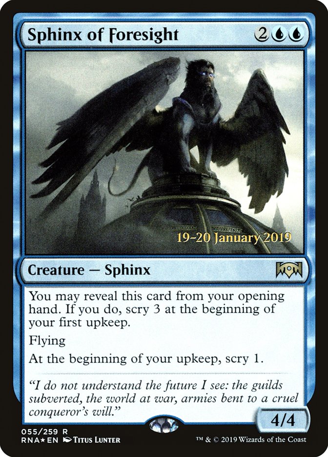 Sphinx of Foresight [Ravnica Allegiance Prerelease Promos] | Good Games Modbury