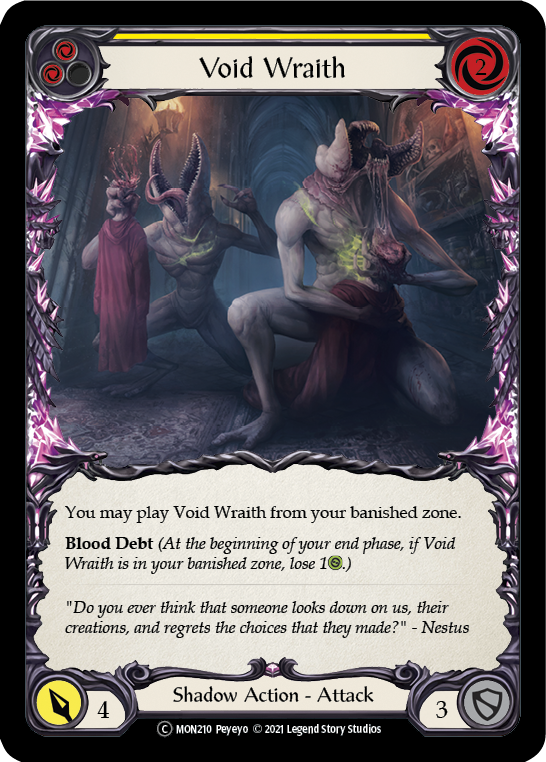 Void Wraith (Yellow) [U-MON210-RF] (Monarch Unlimited)  Unlimited Rainbow Foil | Good Games Modbury