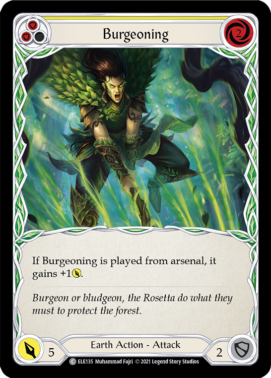 Burgeoning (Yellow) [ELE135] (Tales of Aria)  1st Edition Rainbow Foil | Good Games Modbury