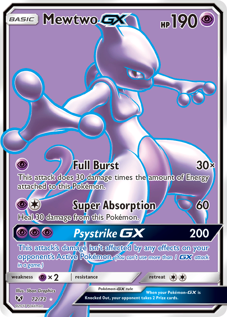 Mewtwo GX (72/73) [Sun & Moon: Shining Legends] | Good Games Modbury
