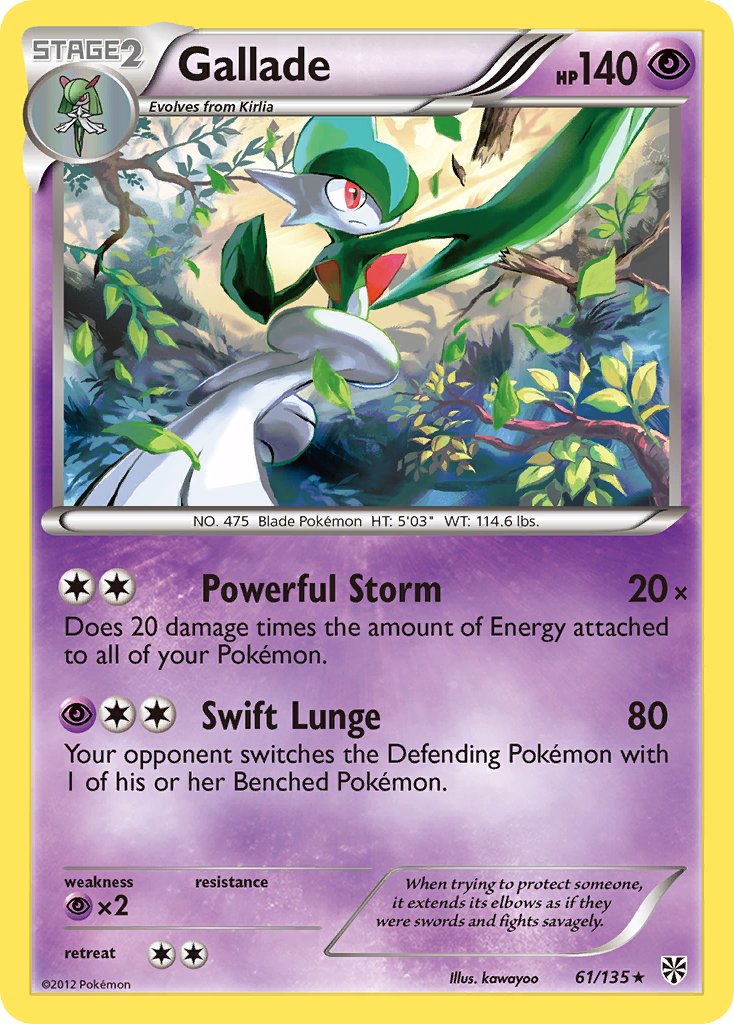 Gallade (61/135) (Cosmos Holo) (Blister Exclusive) [Black & White: Plasma Storm] | Good Games Modbury