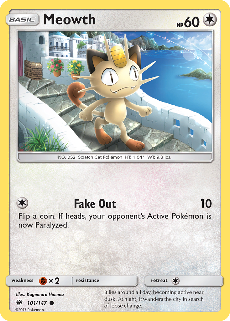 Meowth (101/147) [Sun & Moon: Burning Shadows] | Good Games Modbury