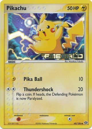Pikachu (60/106) (Stamped) [EX: Emerald] | Good Games Modbury