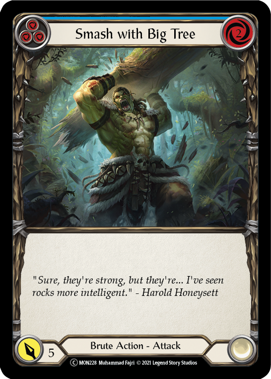 Smash with Big Tree (Blue) [U-MON228-RF] (Monarch Unlimited)  Unlimited Rainbow Foil | Good Games Modbury