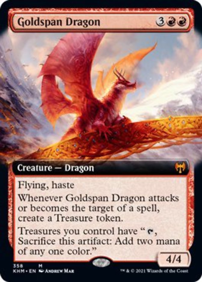 Goldspan Dragon (Extended Art) [Kaldheim] | Good Games Modbury