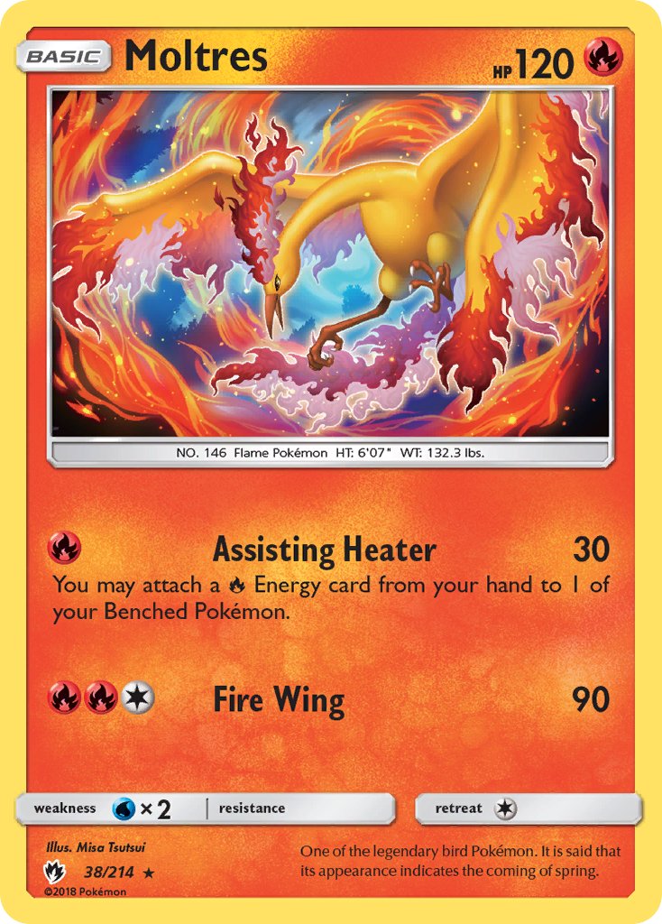 Moltres (38/214) (Let's Play, Eevee) Cracked Ice Holo) (Theme Deck Exclusive) [Sun & Moon: Lost Thunder] | Good Games Modbury