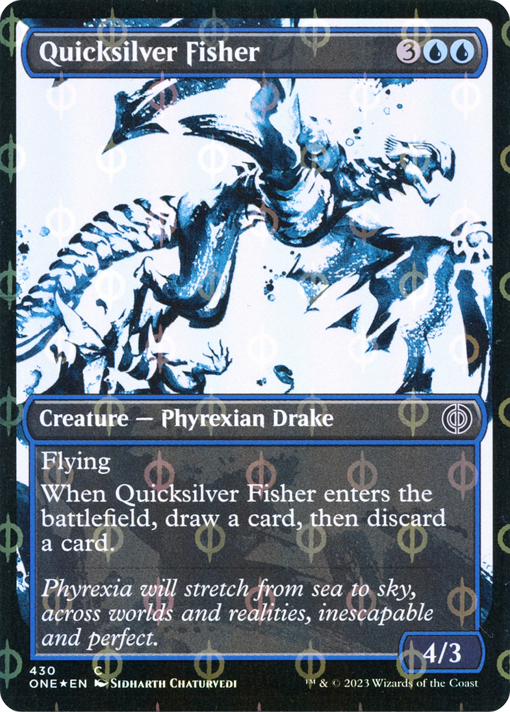 Quicksilver Fisher (Showcase Ichor Step-and-Compleat Foil) [Phyrexia: All Will Be One] | Good Games Modbury