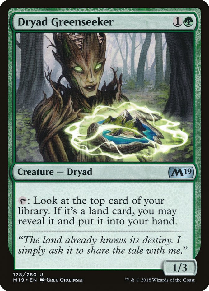 Dryad Greenseeker [Core Set 2019] | Good Games Modbury