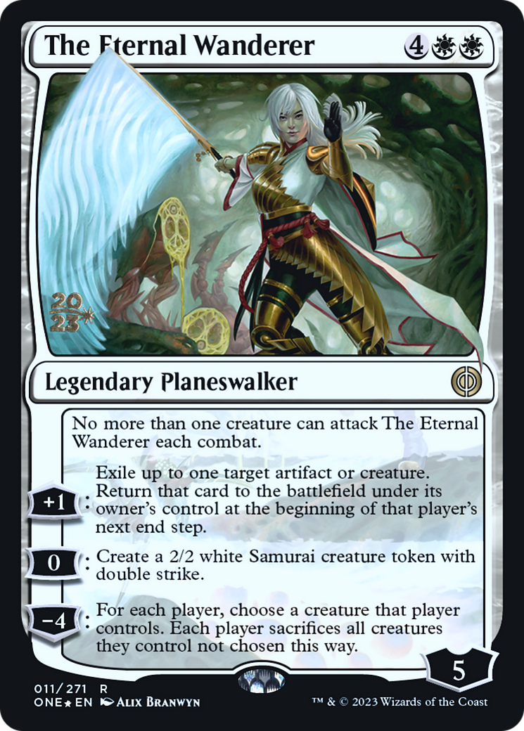 The Eternal Wanderer [Phyrexia: All Will Be One Prerelease Promos] | Good Games Modbury