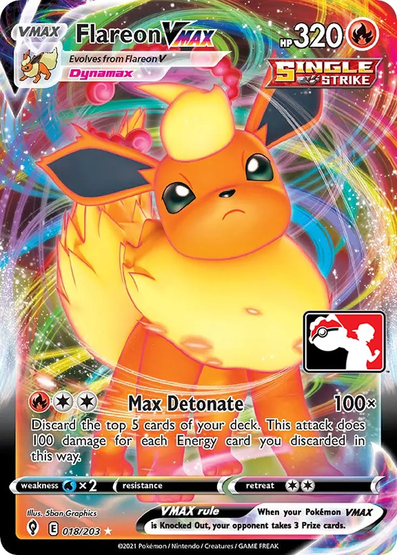 Flareon VMAX (018/203) [Prize Pack Series One] | Good Games Modbury