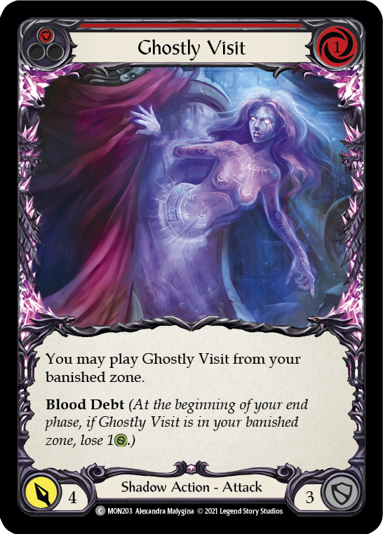 Ghostly Visit (Red) [MON203-RF] (Monarch)  1st Edition Rainbow Foil | Good Games Modbury