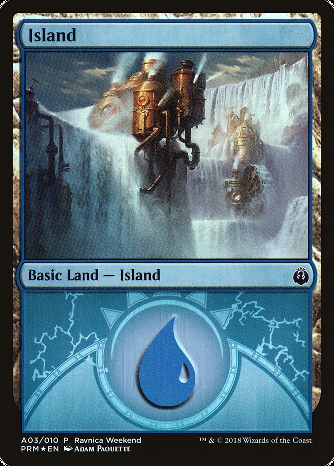 Island (A03) [Ravnica Allegiance Ravnica Weekend] | Good Games Modbury