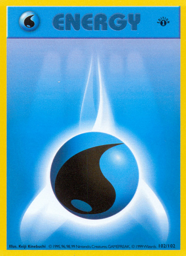 Water Energy (102/102) (Shadowless) [Base Set 1st Edition] | Good Games Modbury