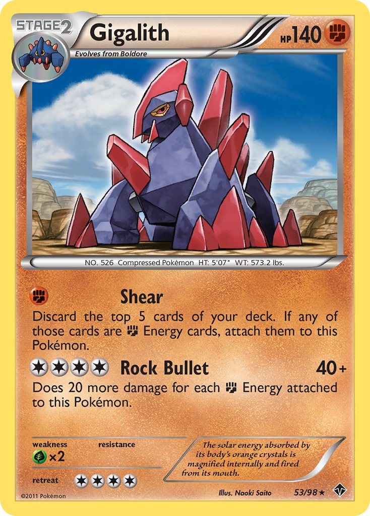 Gigalith (53/98) (Cracked Ice Holo) (Blister Exclusive) [Black & White: Emerging Powers] | Good Games Modbury