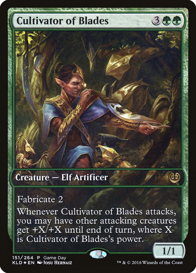 Cultivator of Blades (Game Day) [Kaladesh Promos] | Good Games Modbury