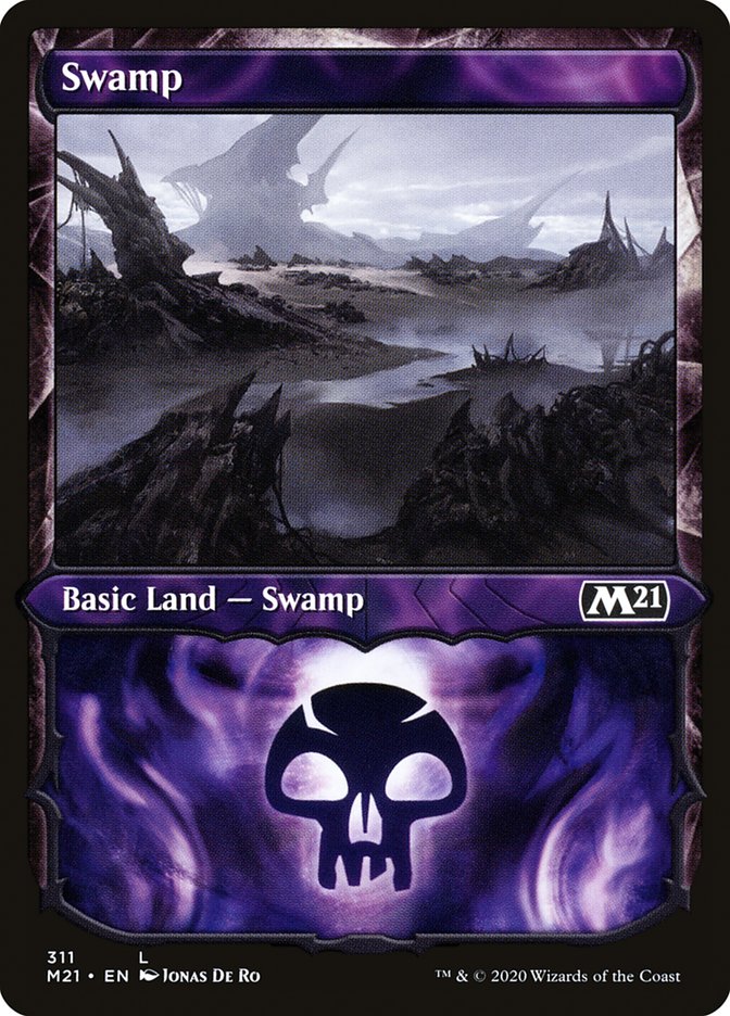 Swamp (311) (Showcase) [Core Set 2021] | Good Games Modbury