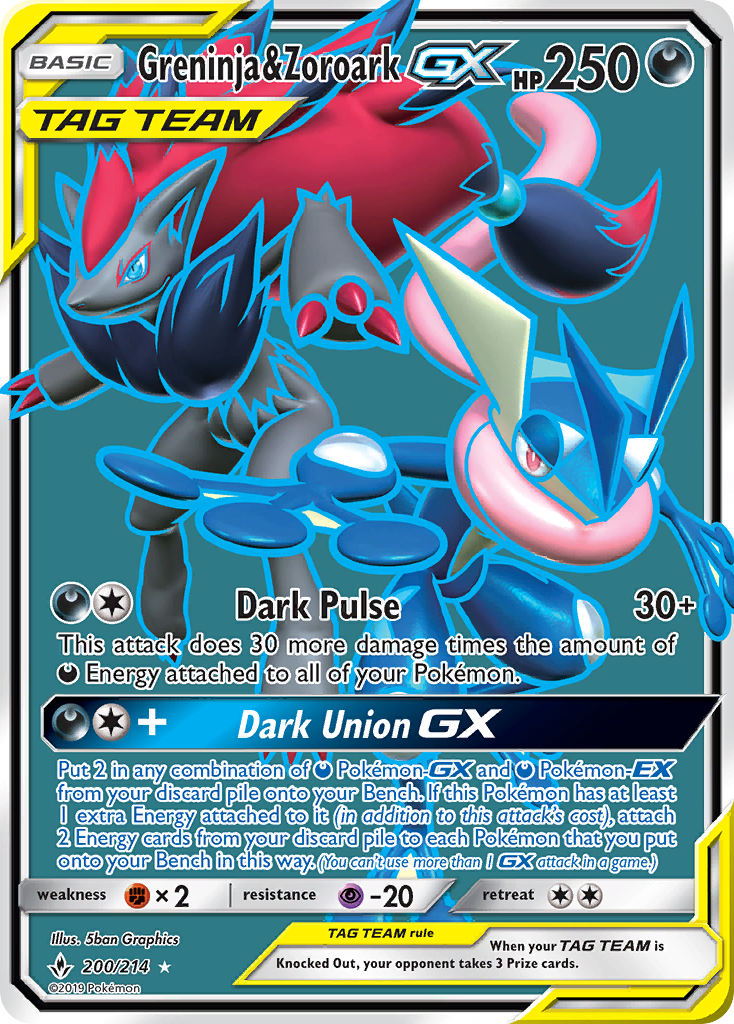 Greninja & Zoroark GX (200/214) [Sun & Moon: Unbroken Bonds] | Good Games Modbury