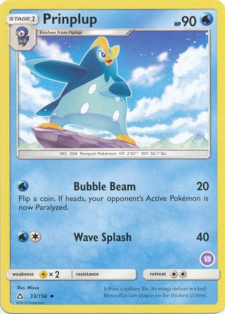 Prinplup (33/156) (Deck Exclusive #13) [Sun & Moon: Trainer Kit - Alolan Sandslash] | Good Games Modbury