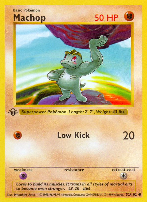 Machop (52/102) (Shadowless) [Base Set 1st Edition] | Good Games Modbury