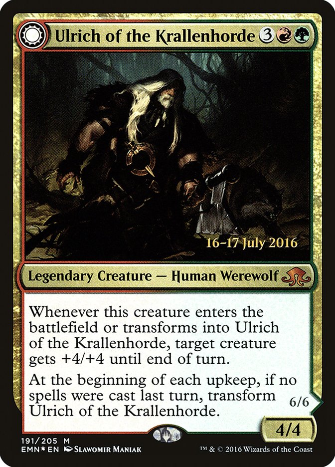 Ulrich of the Krallenhorde // Ulrich, Uncontested Alpha [Eldritch Moon Prerelease Promos] | Good Games Modbury