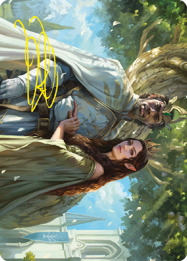 Aragorn and Arwen, Wed Art Card (Gold-Stamped Signature) [The Lord of the Rings: Tales of Middle-earth Art Series] | Good Games Modbury