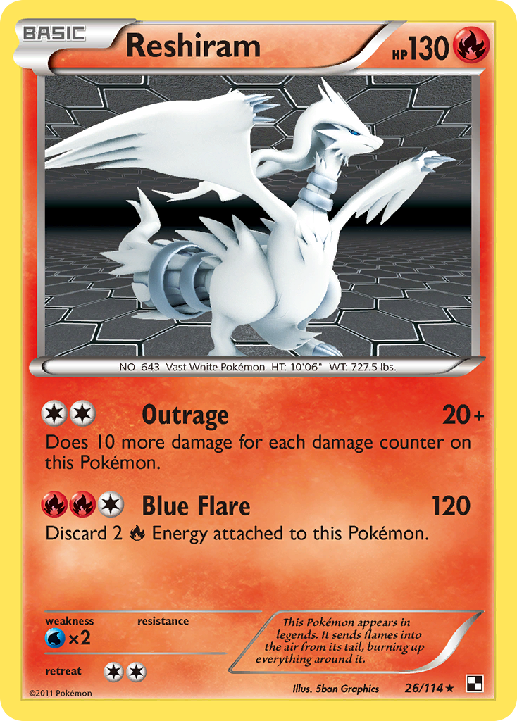 Reshiram (26/114) [Black & White: Base Set] | Good Games Modbury