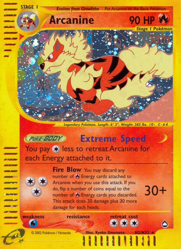 Arcanine (H2/H32) [Aquapolis] | Good Games Modbury