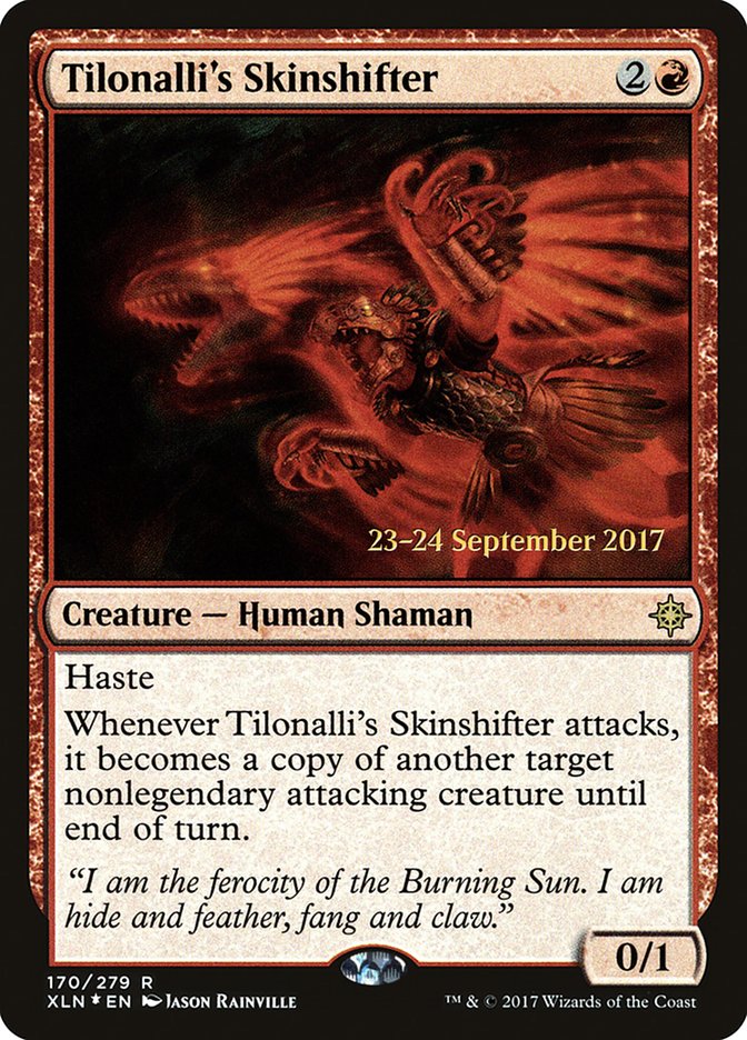 Tilonalli's Skinshifter [Ixalan Prerelease Promos] | Good Games Modbury