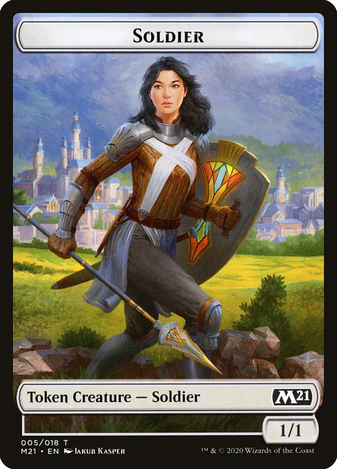 Cat (011) // Soldier Double-Sided Token [Core Set 2021 Tokens] | Good Games Modbury