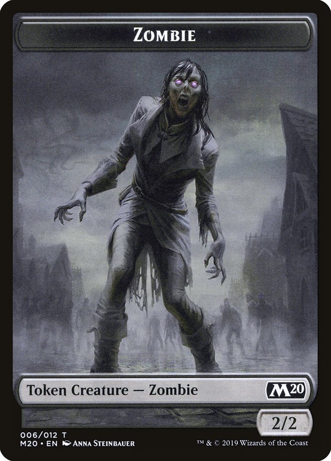 Zombie Token [Core Set 2020 Tokens] | Good Games Modbury