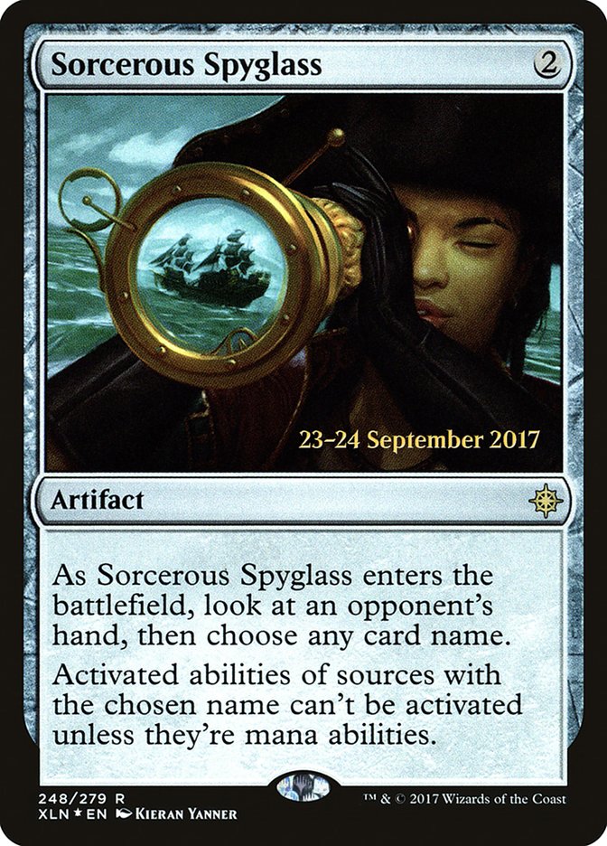 Sorcerous Spyglass [Ixalan Prerelease Promos] | Good Games Modbury