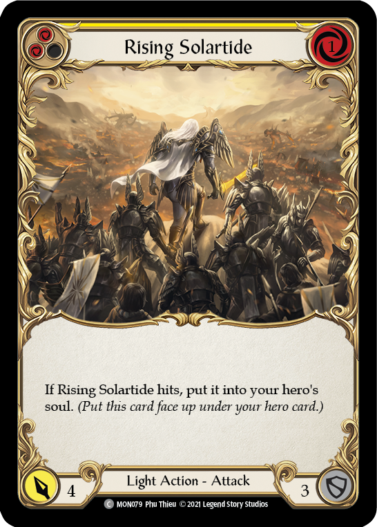 Rising Solartide (Yellow) [MON079-RF] (Monarch)  1st Edition Rainbow Foil | Good Games Modbury