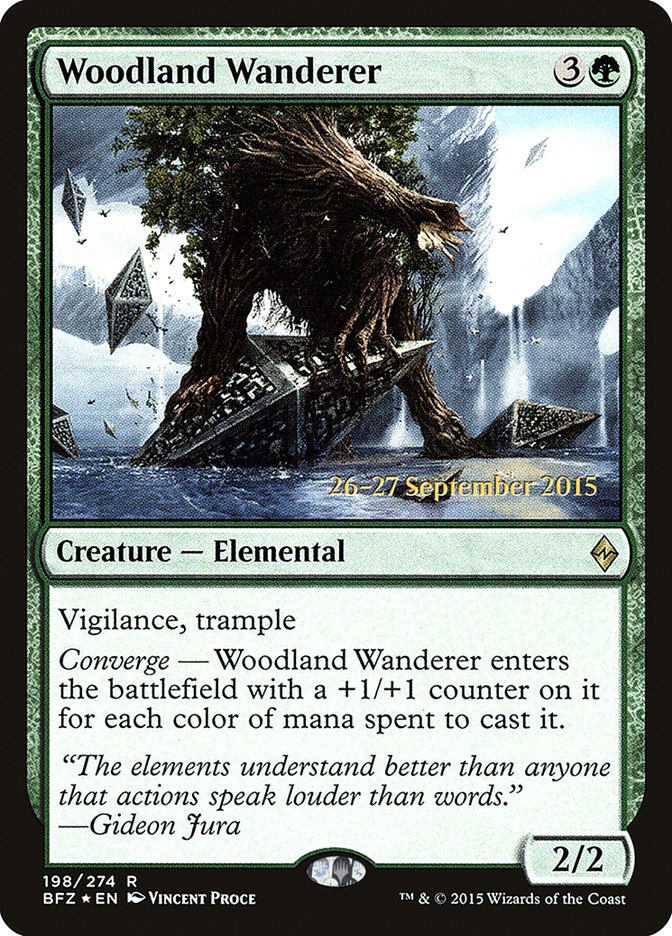 Woodland Wanderer [Battle for Zendikar Prerelease Promos] | Good Games Modbury